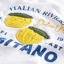 Load image into Gallery viewer, White Lemon Positano City Graphic T-Shirt