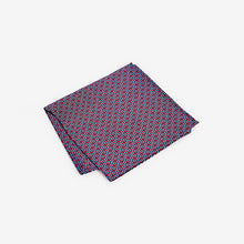 Load image into Gallery viewer, Red Geometric Slim Tie And Pocket Square Set