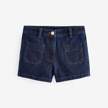 Load image into Gallery viewer, Dark Blue Pocket Denim Shorts