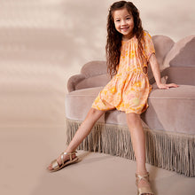 Load image into Gallery viewer, Orange Cutout Playsuit