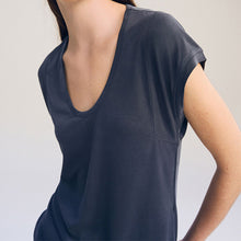 Load image into Gallery viewer, Charcoal Grey Premium Modal Rich Short Sleeve Scoop Neck T-Shirt
