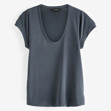 Load image into Gallery viewer, Charcoal Grey Premium Modal Rich Short Sleeve Scoop Neck T-Shirt
