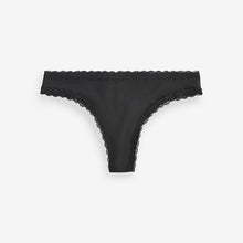 Load image into Gallery viewer, Black Thong Knickers 3 Pack