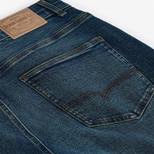 Load image into Gallery viewer, Blue Mid Regular Tapered Fit Vintage Wash Denim Jeans