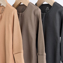Load image into Gallery viewer, Neutral Tan Brown 100% Cotton Baby Zip Sleepsuits 3 Pack (0-2yrs)
