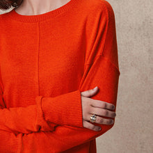 Load image into Gallery viewer, Orange Soft Touch Cosy Seam Crew Neck Jumper