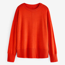 Load image into Gallery viewer, Orange Soft Touch Cosy Seam Crew Neck Jumper