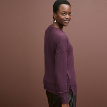 Load image into Gallery viewer, Burgundy Red Cosy Seam Front Crewneck