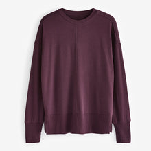 Load image into Gallery viewer, Burgundy Red Cosy Seam Front Crewneck