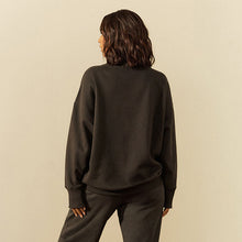 Load image into Gallery viewer, Grey Charcoal Relaxed Fit Quarter Zip Wellness Slogan Graphic Sweatshirt