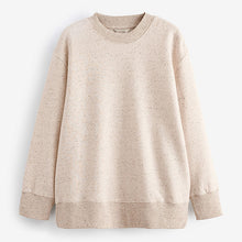 Load image into Gallery viewer, Natural Oatmeal Relaxed Fit Essentials Longline Sweatshirt