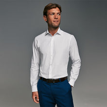 Load image into Gallery viewer, White Slim Fit Single Cuff Easy Care Smart Shirts 3 Pack