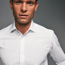 Load image into Gallery viewer, White Slim Fit Single Cuff Easy Care Smart Shirts 3 Pack