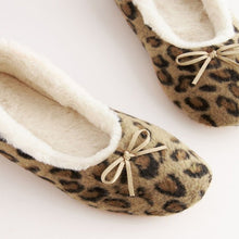 Load image into Gallery viewer, Animal Faux Fur Lined Ballet Slippers