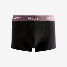Load image into Gallery viewer, Black Metallic Green/Blue Waistband 4 pack Hipster Boxers
