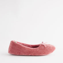 Load image into Gallery viewer, Pink Velour Ballet Slippers