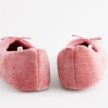 Load image into Gallery viewer, Pink Velour Ballet Slippers