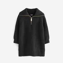 Load image into Gallery viewer, Black Zip Jumper Dress (3-12yrs)