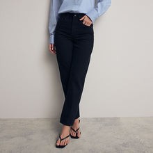 Load image into Gallery viewer, Black 100% Cotton Column Mom Jeans