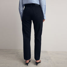 Load image into Gallery viewer, Black 100% Cotton Column Mom Jeans