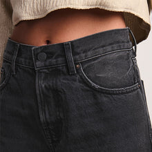 Load image into Gallery viewer, Washed Black Rigid Wide Leg 100% Cotton Jeans