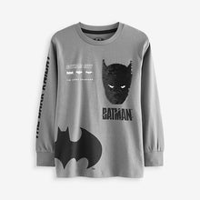 Load image into Gallery viewer, Charcoal Grey Batman Licensed Flippy Sequin Long Sleeve T-Shirt