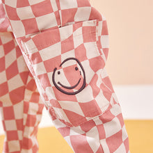 Load image into Gallery viewer, Pink/Cream Checkerboard 100% Cotton Trousers (3mths-6yrs)