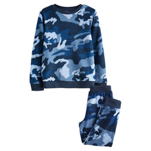 Load image into Gallery viewer, Navy Camouflage Single Soft Touch Fleece With Elastane (4-12yrs)