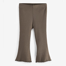 Load image into Gallery viewer, Khaki Green Rib Flare Leggings (3mths-6yrs)
