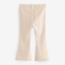 Load image into Gallery viewer, Oatmeal Cream Rib Flare Leggings (3mths-6yrs)
