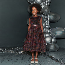 Load image into Gallery viewer, Floral Print Mesh Tie Back Party Dress (3-12yrs)