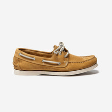Load image into Gallery viewer, PHENIS Men's Boat Shoes Yellow Suede Leather