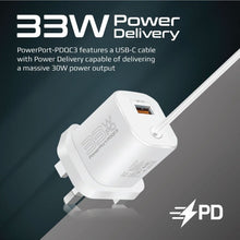 Load image into Gallery viewer, PROMATE 33W Super Speed Wall Charger with Quick Charge 3.0 & USB-C Power Delivery