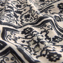 Load image into Gallery viewer, Black/White Linen Blend V-Neck 3/4 Sleeve Blouse