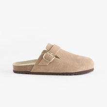 Load image into Gallery viewer, Neutral Standard/Wide Fit Forever Comfort® Leather Footbed Clogs