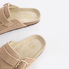 Load image into Gallery viewer, Neutral Standard/Wide Fit Forever Comfort® Leather Footbed Clogs