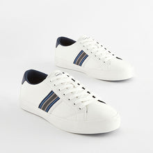 Load image into Gallery viewer, White Side Stripe Trainers