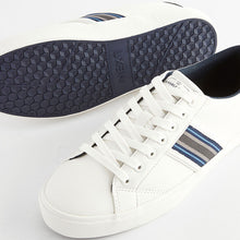 Load image into Gallery viewer, White Side Stripe Trainers