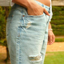 Load image into Gallery viewer, Bleach Ripped Denim Bermuda Shorts