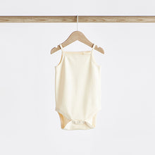 Load image into Gallery viewer, Peach/Green Baby Strappy Vest Bodysuits 5 Pack