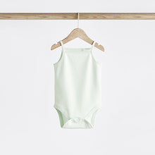 Load image into Gallery viewer, Peach/Green Baby Strappy Vest Bodysuits 5 Pack