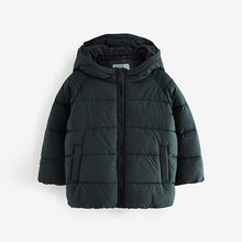 Load image into Gallery viewer, Charcoal Grey Shower Resistant Padded Puffer Coat (3mths-6yrs)