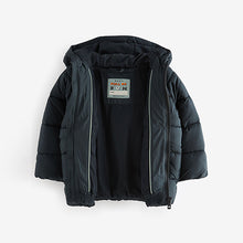 Load image into Gallery viewer, Charcoal Grey Shower Resistant Padded Puffer Coat (3mths-6yrs)