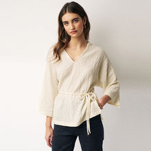 Load image into Gallery viewer, White Long Sleeve Textured Tunic