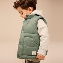 Load image into Gallery viewer, Sage Green Padded Gilet (3mths-6yrs)