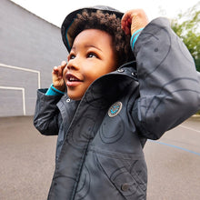 Load image into Gallery viewer, Black Fleece Lined Waterproof Coat