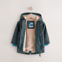 Load image into Gallery viewer, Black Fleece Lined Waterproof Coat