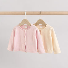 Load image into Gallery viewer, Pink/Neutral 100% Cotton Cardigans 2 Pack (0mths-2yrs)