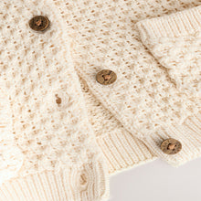 Load image into Gallery viewer, Ecru Knitted Embroidered Cardigan (0-18mths)
