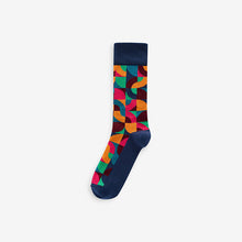 Load image into Gallery viewer, Bright Red/Green Geo Pattern Socks 5 Pack